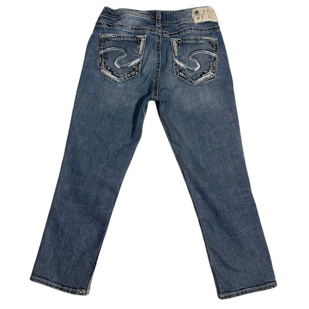 Silver Jeans Suki Low Capri Super Stretch Womens 28x22 Medium Wash Denim